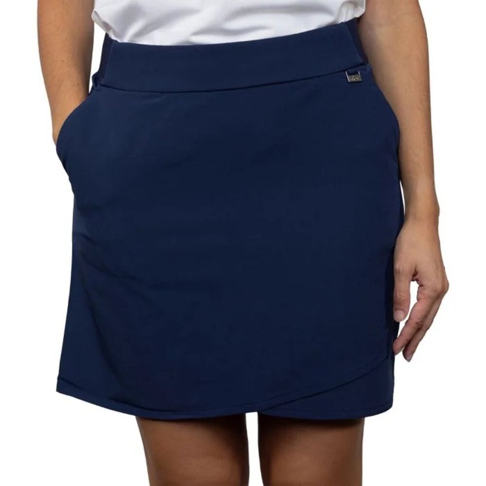 NWT - Greg Norman Women's Woven Pull On Golf Skort - Blue - Size Small